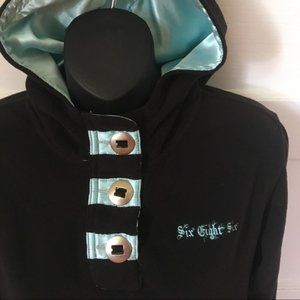 686 Black ski snowboarding lined fleece hoodie